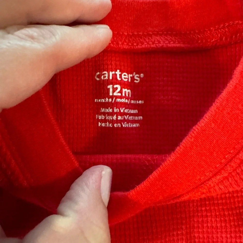 Carter's - Size 12 Month Red Bodysuit with Christmas Design